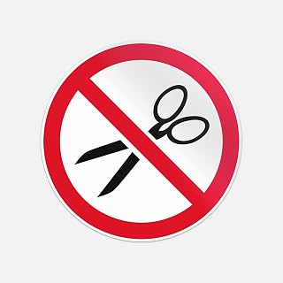 No Scissors Prohibition Ban Stop Vinyl Decal Bumper Sticker