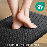 2PCS UKISS Kitchen Rugs, Cushioned Anti Fatigue Kitchen Mats for Floor, Waterproof Kitchen Rug,Non-Slip Comfort Standing Mat for Kitchen (Black, 17.3"x28"+17.3"x28") — image 3