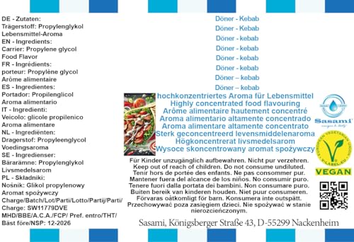 Arôme döner kebab sans viande Sasami formule liquide concentrée 100 ml - 4