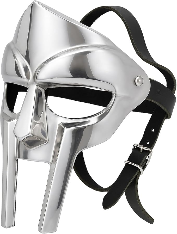 Masque facial Mf Doom Mad-Villian en métal forgé d'inspiration médiévale