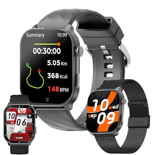 2,01" AMOLED Montre Connectée Femme avec Appel Bluetooth 5,2/Numérotation, Smartwatch Compatible Samsung Huawei Android iOS Podometre GPS Partagé Montre 123 Sports Cardiofrequencemetre (Noir)