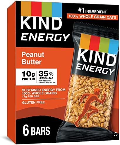 KIND Energy Bars, Peanut Butter, Healthy Snacks, Gluten Free, 30 Count