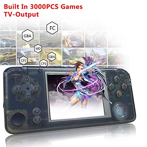 Retro Handheld Game Console, with Built in 3000 Classic Games,Dual Core 16G Emulator 3.0\'\' FC TV Support Game Player,Portable Video Games Console for Kids Adults Birthday Presents,New Crystal Black