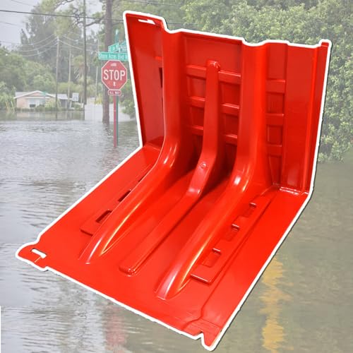 LFFTBK L Shaped Flood Barrier, ABS Removable Flood Barriers for Home Reusable for Garage, Home, Front Door, Basement(22-pcs)