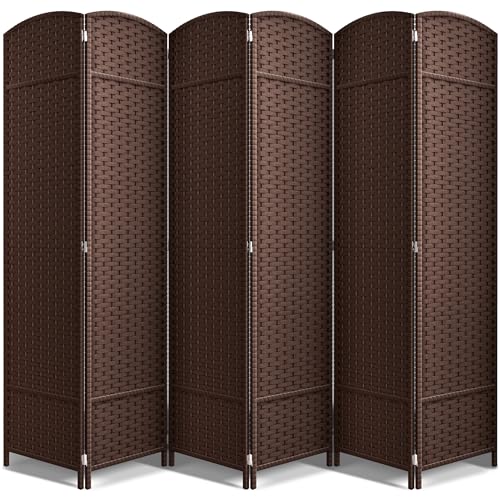 Sorbus 6 Panel Room Divider 6 ft. Tall - Privacy Screen, Extra Wide Double Hinged Panels, Mesh Hand-Woven Design, Partition Room Dividers and Folding Privacy Screens, Wall Divider for Room Separation
