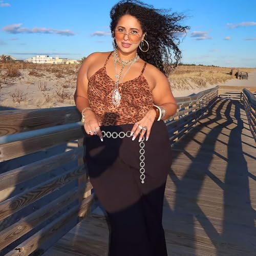 WERFORU Women Multilayer Gold Silver Metal Link Body Chain Belt Ladies Waist Chain Belts for Jeans Dress2