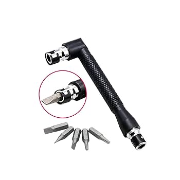 アマラリページ Amazon | BOOHAO 90度 デュアルドライブ 直角 1/4インチ 両頭 L