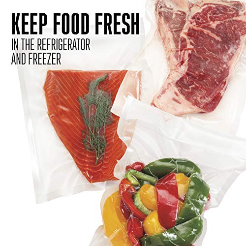 Image of Weston 11 inch x 16 inch Gallon Vacuum Sealer Bags For Meal Prep & Sous Vide | 2 Ply 3mm Thick | Compatible With NutriFresh & FoodSaver | BPA Free | 100 Count | Clear