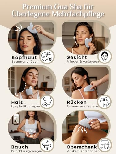 Rena Chris großer Edelstahl Gua Sha Stein, Guasha Stein für eine definierte Kieferlinie, gegen Gesichtsschwellungen, Hautpflege-Geschenk – Glanzsilber 3
