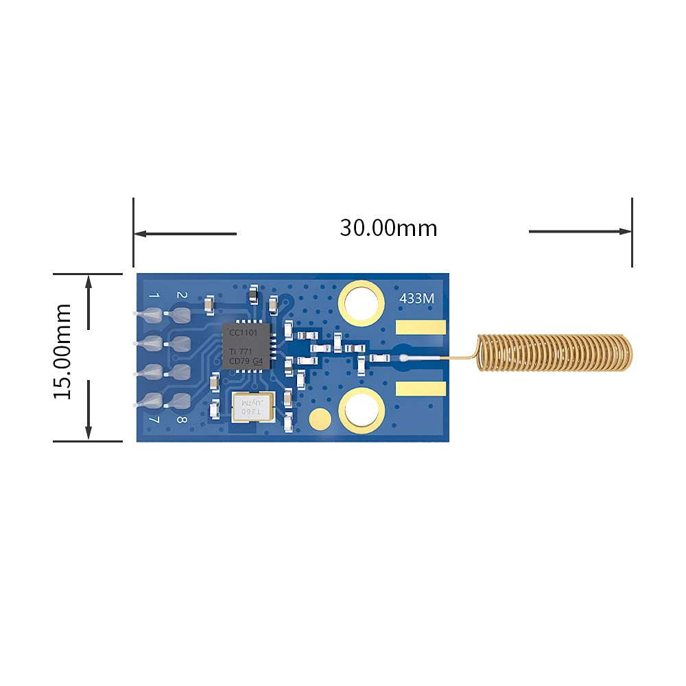 433MHz CC1101 DIP Wireless Transceiver rf Module E07-M1101D-TH 10dBm 10mW 500m SPI SMD rf Transmitter and Receiver with Spring Antenna for Home Security