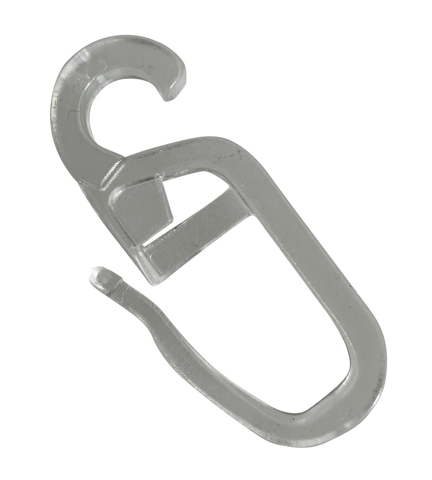 25 x 100 Stück Öse 6mm Überklipshaken, Faltenlegehaken, Gardinenhaken - Farbe transparent.