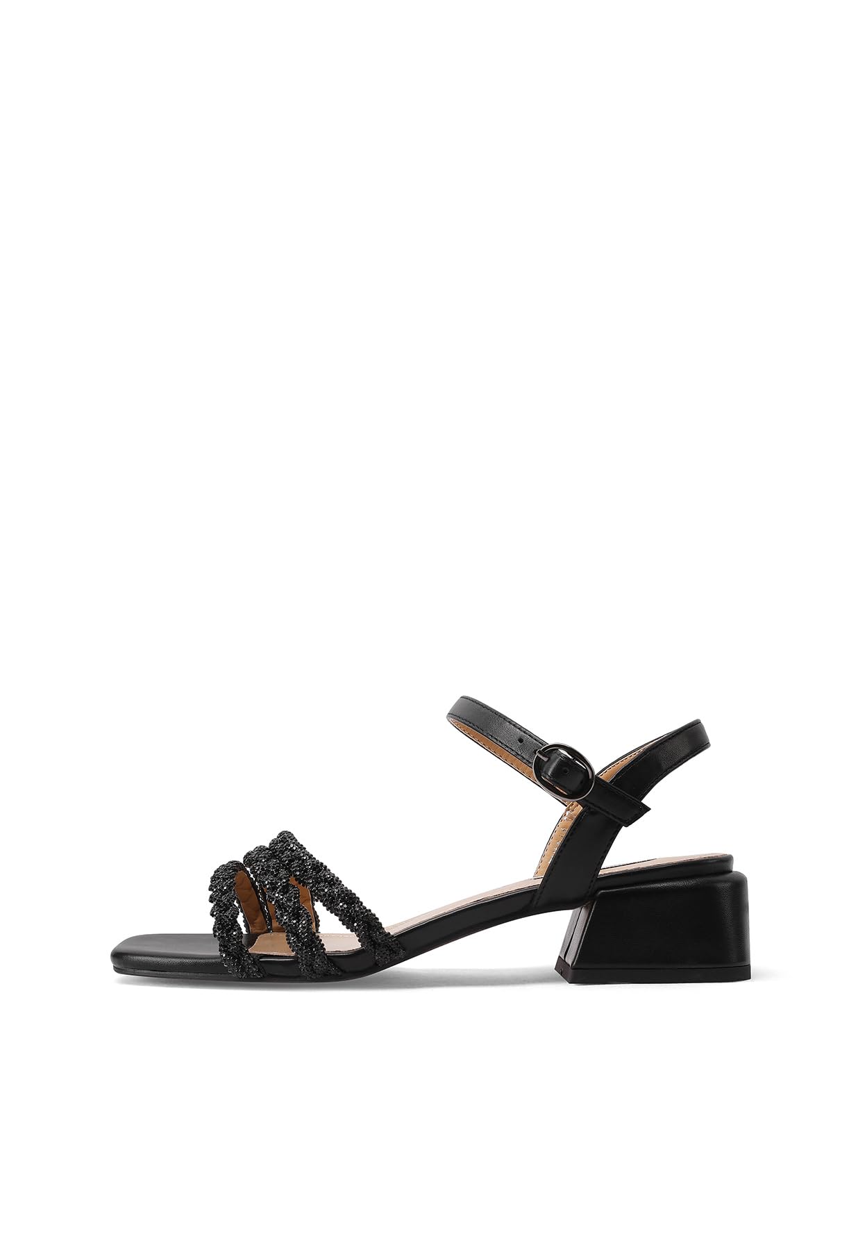 QUEEN HELENA Sandali Eleganti Donna con Strass con Tacco Basso con Cinturino ZM9944