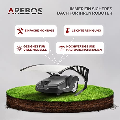 Arebos Mähroboter Garage | Rasenmäher Rasenroboter Automower | Carport 102 x 79 x 46 cm | Witterungsbeständig + UV-Schutz | mit Metallfüßen | Überdachung | inkl. Montagematerial - 3