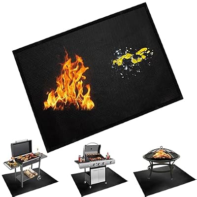 BAKEWAY Under Grill Mats for Outdoor Blackstone Griddle - 36 X 48 inch Easy to Clean Reusable Grill Mat for Deck and Patio, Indoor Fireplace Mat Fire Pit Mat, Fireproof & Waterproof & Oil Proof