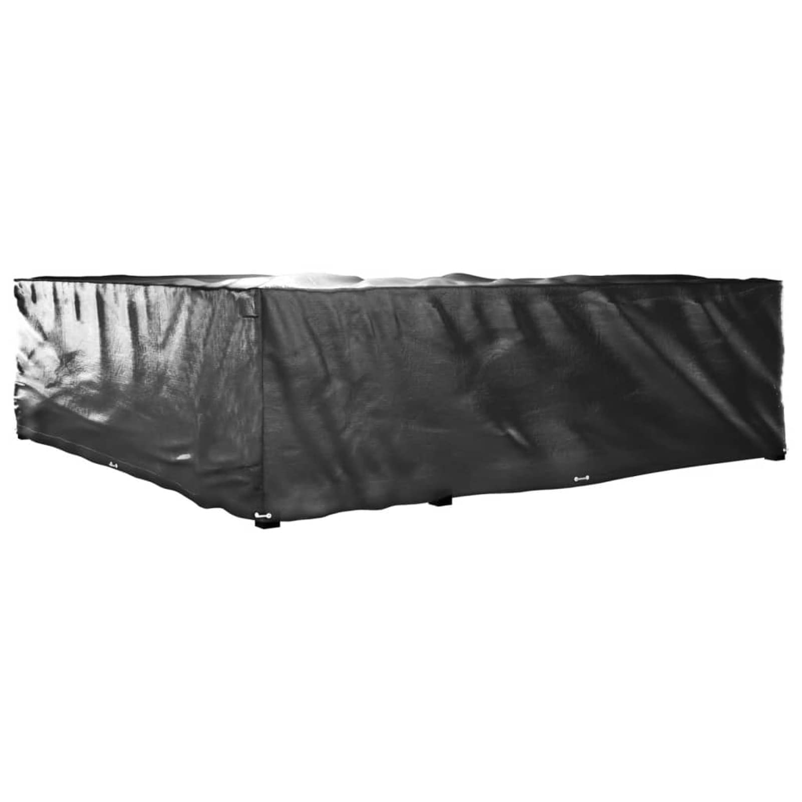Cubierta para Muebles de Jardín, Funda Impermeable con Ojales de Aluminio 300 x 300 x 90 cm PE Negro Resistente UV para Conjuntos de Ratán en Patio Exterior