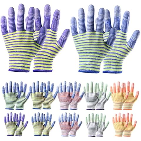 TOBEHIGHER Gardening Gloves for Women - Gardening Gloves 12 Pairs, Breathable Rubber Garden Gloves, Outdoor Protective Working Gloves Cover