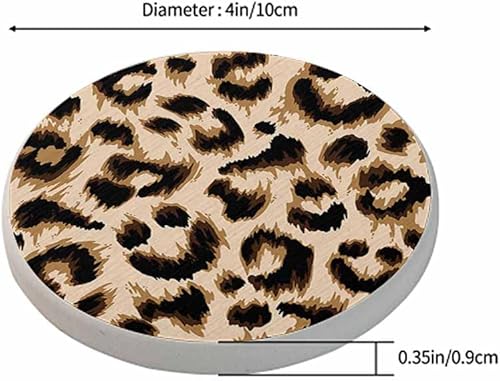 Miniatura 2 de oFloral Posavasos con estampado de leopardo para bebidas, juego de 2 manchas de animales, textura de piel, regalos de inauguración de la casa, nuevo