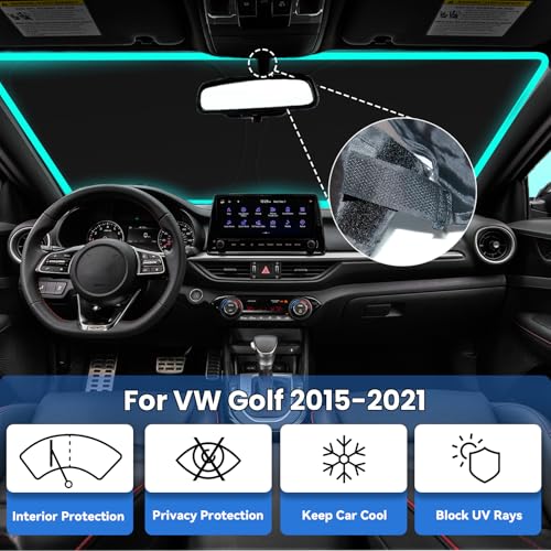 Image of Windshield Sun Shade Custom-Fit for Volkswagen VW Golf 2015-2021