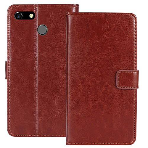 Prevoa Funda para NeoMan S9 Mini - Flip Funda de PU Cuero Leather con Ranuras para Tarjetas y Billetes Cárcasa para Movil NeoMan S9 Mini - Marron -