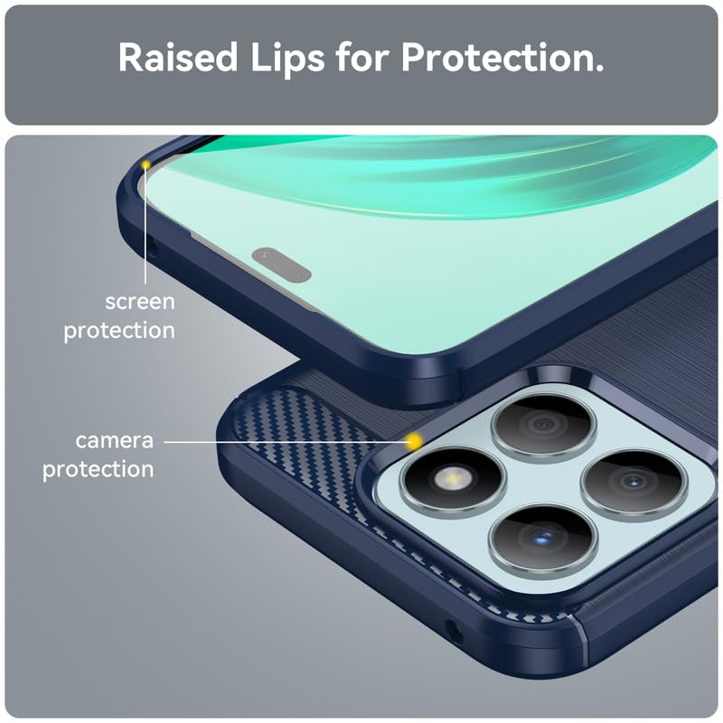 Image of Hybrid Carbon Fiber Back Case for Honor X8B (Blue)