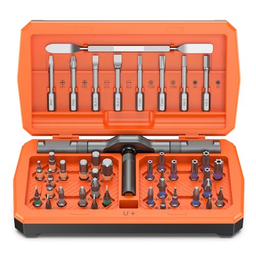 PENTASPI 43 in 1 Ratchet Screwdriver Set, Magnetic Screwdriver Set with Detachable Ratchet Handle, 40 Bits, Metal Pry Bar, DIY Compact Repair Tool Kit for Electronics, Furniture Assembly, Bicycle