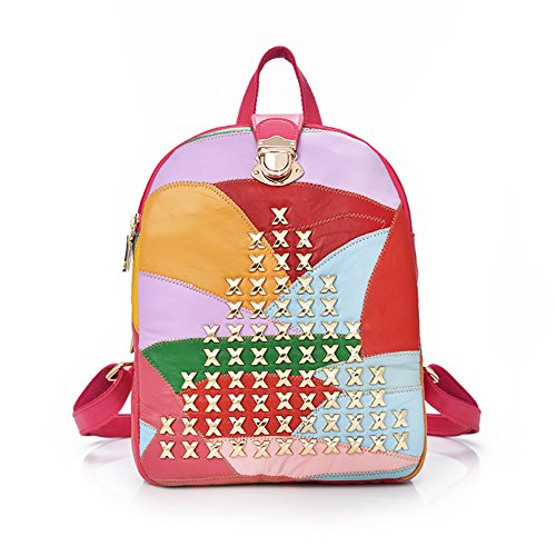 Sac à bandoulière dames en peau de mouton style coréen décontracté couture couleur Sac-B