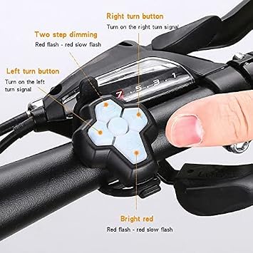 JINKEY Bike Turn Signals,Bright Bike Tail Light with Turn Signals, 120 Lumens USB Rechargeable LED Rear Bike Light, Wireless Remote Control Bike Blinkers, IPX5 Waterproof Bike Safety Light for Night