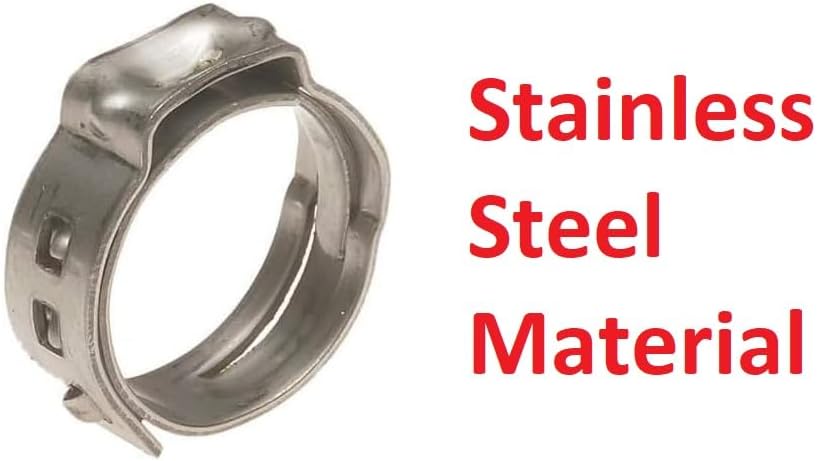 100 Pack 3/4 Inch PEX Cinch Clamps, Stainless Steel Rings Pinch Clamps for PEX Tubing Pipe Fitting Connections