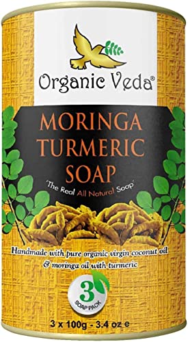 Verem Jabón de cúrcuma orgánico Veda Moringa 300 gramos
