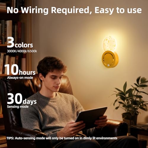Luz de pared interior LED recargable USB magnética con sensor de movimiento 3000K-6000K 2