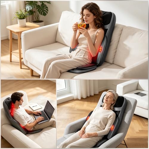 Image of Kalamera Shiatsu Neck Back Massager for Chair with Foot Massager