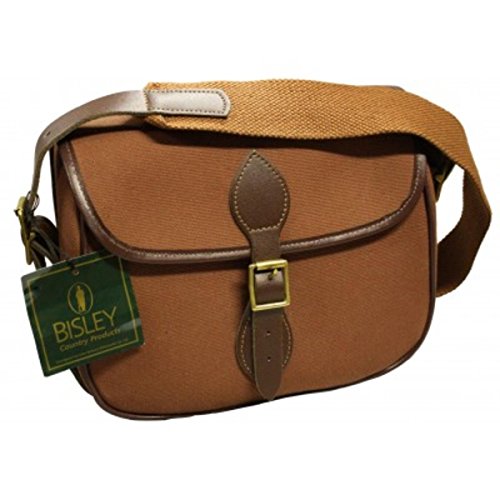 Bolsa de cartuchos artesanal en lona Fox Tan y acabados de cuero