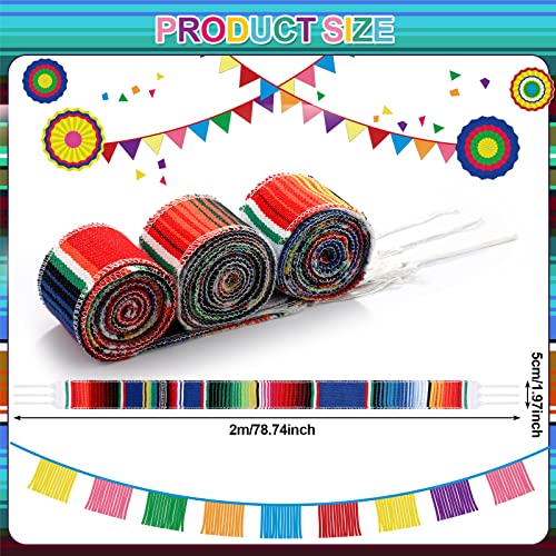 6 Pcs Mexican Sash Belts for Women or Men Serape Cinto Mexicano Colorful Striped Runner Fringe Cotton Mexican Sash Belts Black Red Royal Blue for Cinco De Mayo Fiesta Party Graduation Wedding2