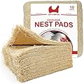 Hen Comfort Nest Pads for Chicken Nesting Boxes - 13 x 13 Pads Made in USA from Sustainably Sourced Aspen Excelsior (10 Pack)
