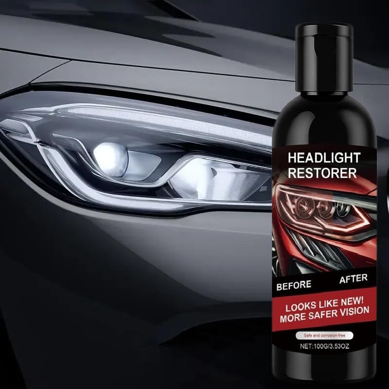 Car Headlight Polish & Restoration Kit – Removes Oxidation, Yellowing & Scratches | Restores Clarity & Shine | Long-Lasting UV Protection | Suitable for All Vehicle Headlights,