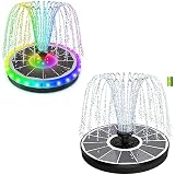 SZMP Solar Powered Bird Bath Fountain Pump, 2023 Solar Water Fountain with Battery 4 Fixed Pipes 7 N