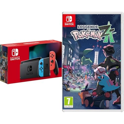 Nintendo Console Switch con Joy-Con Rosso Neon e Blu Neon + Leggende Pokmon: Z-A, Videogioco, Italiana, Versione su scheda