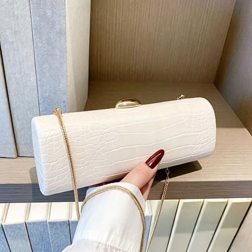 Image of Women Vegan Leather Evening Handbag Crocodile Pattern Handle Clutch Purse Cross Body Envelope Bag