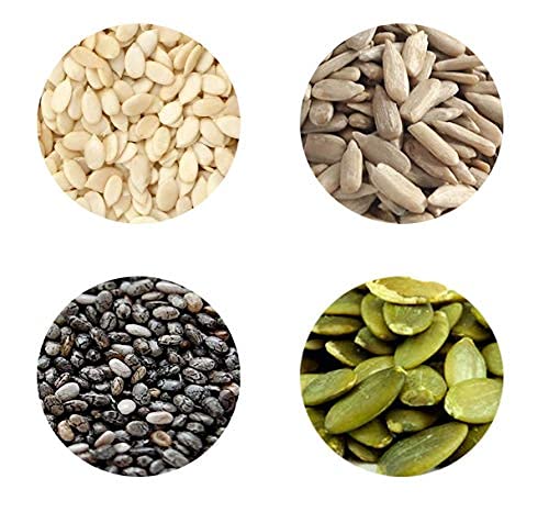 Organic Grocery Raw Seeds Mix for Eating - 1kg -Chia, Sunflower, Pumpkin & Watermelon (250g*4 Pack) (Super Saver healthy Combo) Fresh and Healthy For Raksha Bandhan Festival Celebration | Raksha Bandhan Gift Pack For Family, Friends, Corporate Office (B092W5FHPS) Amazon Price History, Amazon Price Tracker