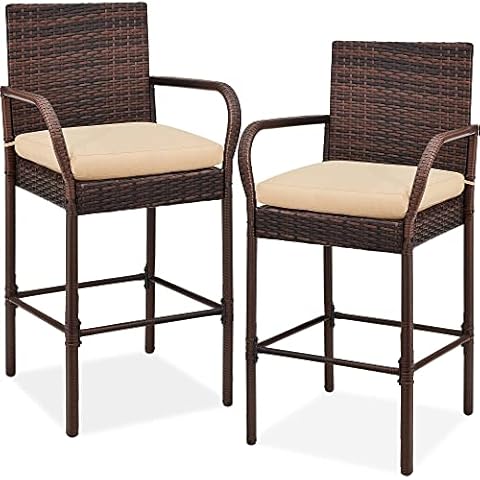 Best Choice Products Set of 2 Wicker Bar Stools Cover