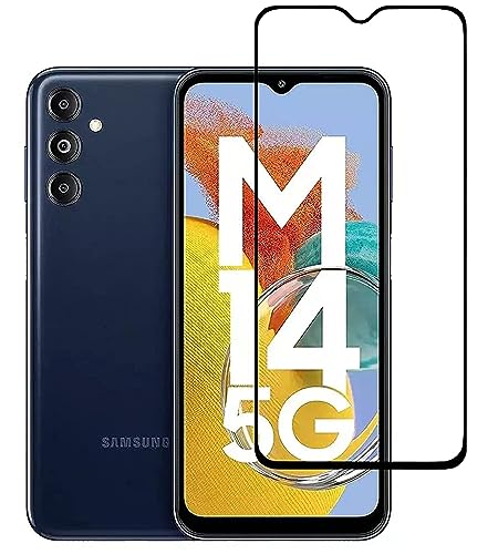 Image of Military-Grade Tempered Glass Screen Protector Compatible for Samsung Galaxy M14 with Edge to Edge Coverage and Easy Self Installation kit (Samsung Galaxy M14)