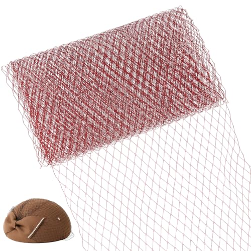 BENECREAT Malla de malla de 25 cm de ancho para velo de novia, sombrero de boda, malla para bodas, costura, decoración de sombreros, ladrillos de fuego