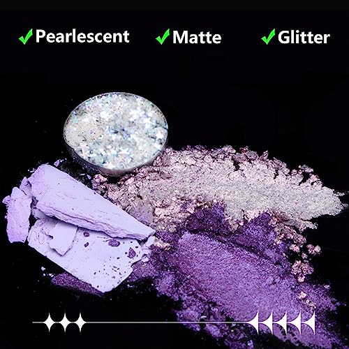 HERBENJOY Eyeshadow Palette Matte Blue Pallets 9 Eye Shadow Shades Glitter Navy Blue Makeup Set,Intense Color,Blendable Pressed Pigment Eyeshadow For Women Girls Gift (Blue) - Image 4