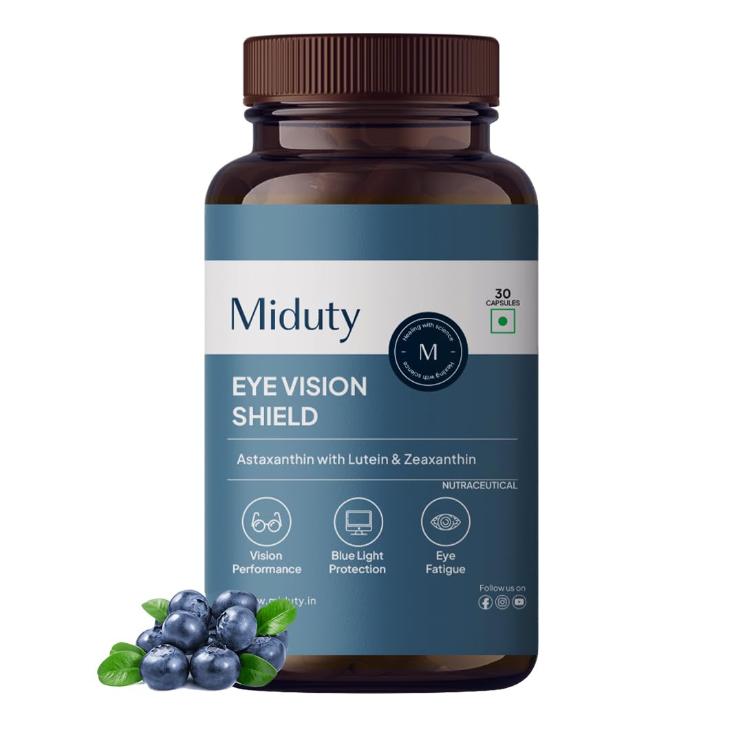 Sponsored Ad - Eye Vision Shield Supplement for Dry Eyes | Bilberry Fruit Extracts 80mg, Vitamin A 300mcg, Lutein 20mg & Zeaxanthin, Astaxanthin, Lycopene | Eye Vitamin for Blurry Vision - 30 Capsules