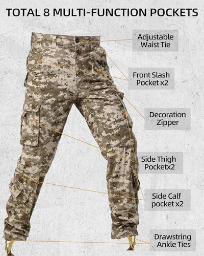 Image of AKARMY Men's Relaxed Fit Cargos
