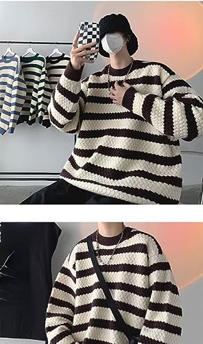 Women Men Kawaii Knit Sweater Sweatshirt Cute Japanese Korean Preppy Stripes Pullover Long Sleeve Oversize Streetwear3
