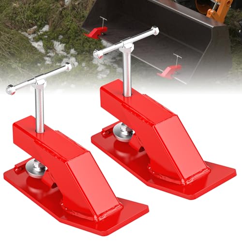 2026 New Upgraded Tractor Bucket Protector(Red) 4.5 Wide Skid Edge Protector 3/8 Thick Ski Edge Protector with Anti-slip Steel Plate for Snow Leave Removal Spreading Gravel 2 PCS