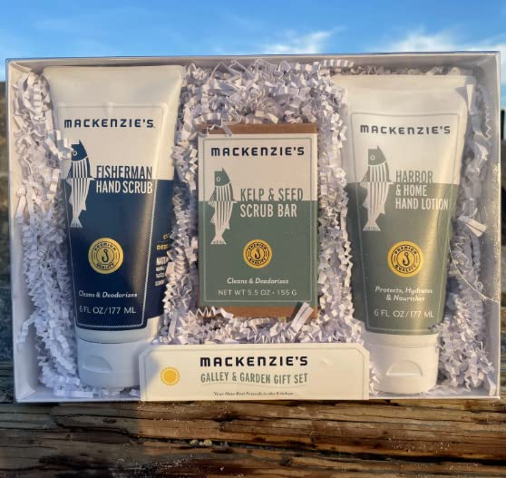 MacKenzie's Galley & Garden Gift Set - Gifts for Men - Gifts for Women - Gifts for Cooks - Gifts for Gardeners - Fisherman Hand Scrub - Natural Soap - Hand Lotion
