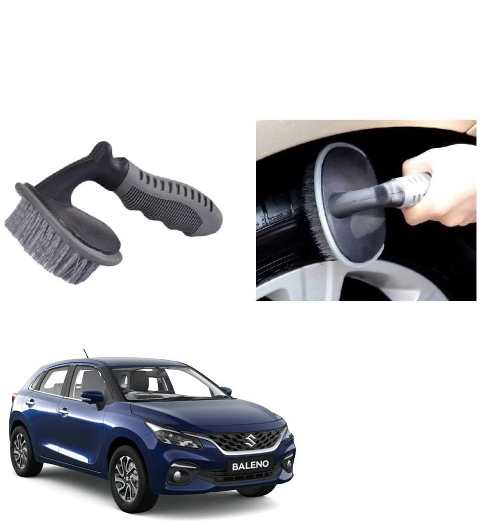 All Purpose Alloy Wheel Tire Car Rim Tyre Cleaning Brush Essential Universal Accessories Suitable for Maruti Suzuki Nexa Baleno 2022