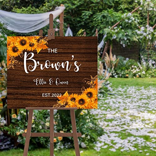 Letrero de girasol para entrada de boda campestre y fiesta de compromiso